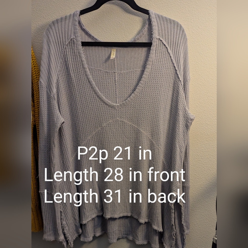 FREE PEOPLE Lavender🪻Thermal Cozy Oversized Sweater - Picture 7 of 7